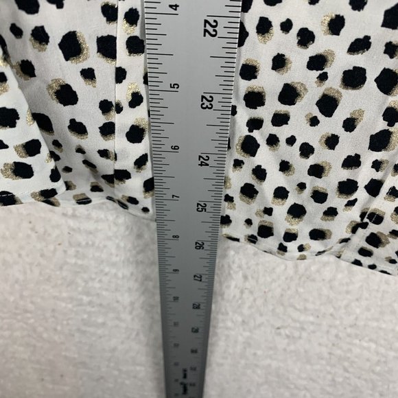 Talbots Shirt‎ Womens 8 Leopard Metallic Long Sleeve Non-Iron Button Up 7613 - Picture 4 of 7